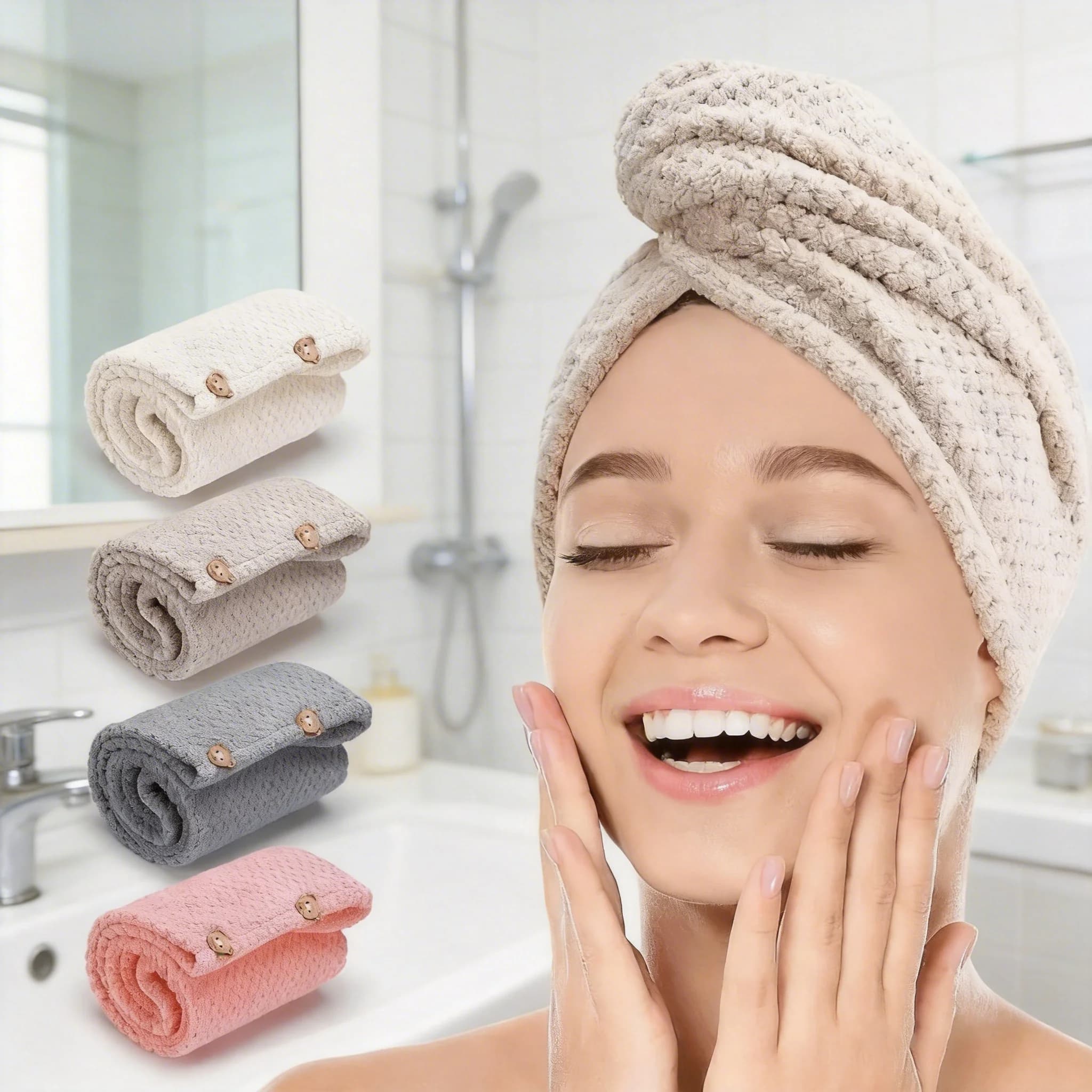 Solid premium microfiber hair towel for women Turbante for soft microfiber hair super absorbent fast and comfortable
