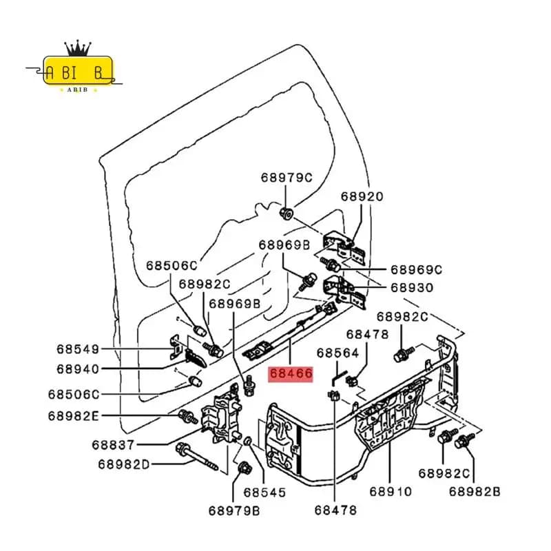 ABIB - Portellone Puntone Fermacorda e ganci Espansione Soggiorno Poli 5822A020 Parti Per Mitsubishi Pajero NS NT NW 2006-2024 Porta Posteriore Reggiseno di Sicurezza