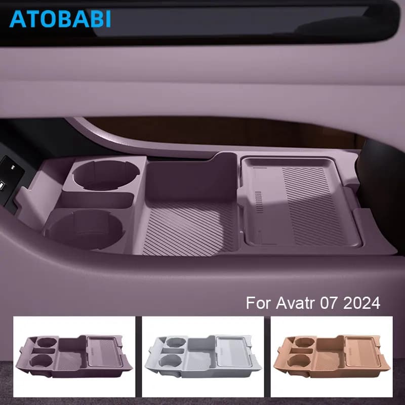 Scatola di immagazzinaggio per auto per Avatr 07 2024 bracciolo di controllo centrale del veicolo sotto il strato organizzare lo stoccaggio in silicone accessorio per interni auto