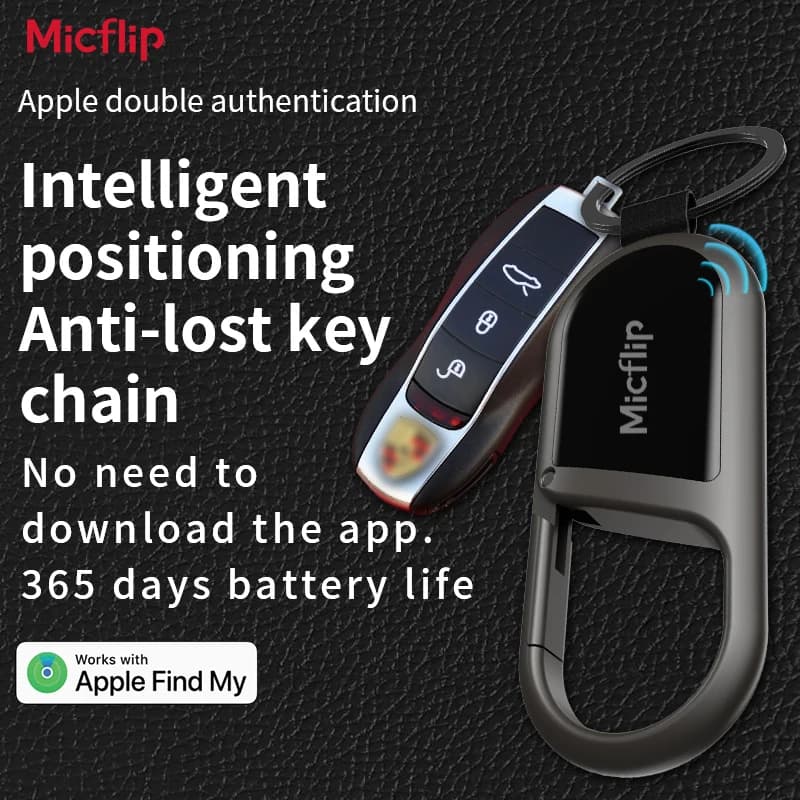 Micflip P16 MFi Finder Tag Keychain Air Smart Tag Locator With Apple Find My Key Bluetooth GPS Tracker For Luggage Finder IOS