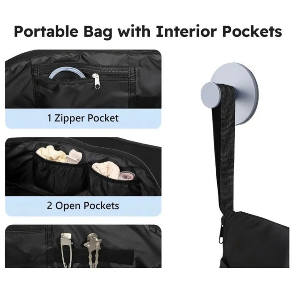 Foldable Hair Dryer Storage Bag Large Capacity Soft Curling Iron Carrying Case Compact Portable Curling Iron Organizer