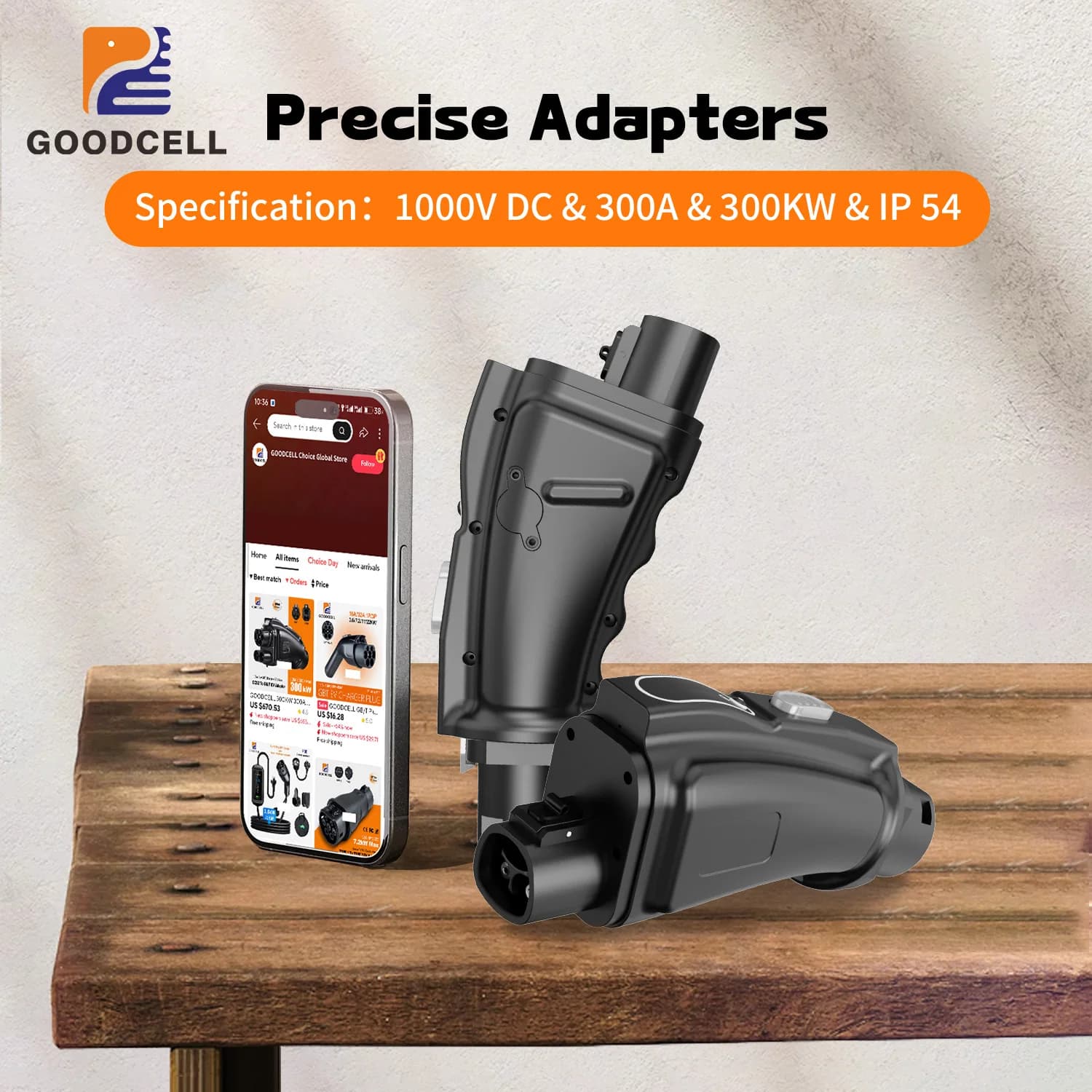GOODCELL 300KW 300A NACS A GBT Adattatore DC Per Auto EV Caricatore Connettore Veicolo Elettrico NACS A GBT Adattatore per BYD GE3