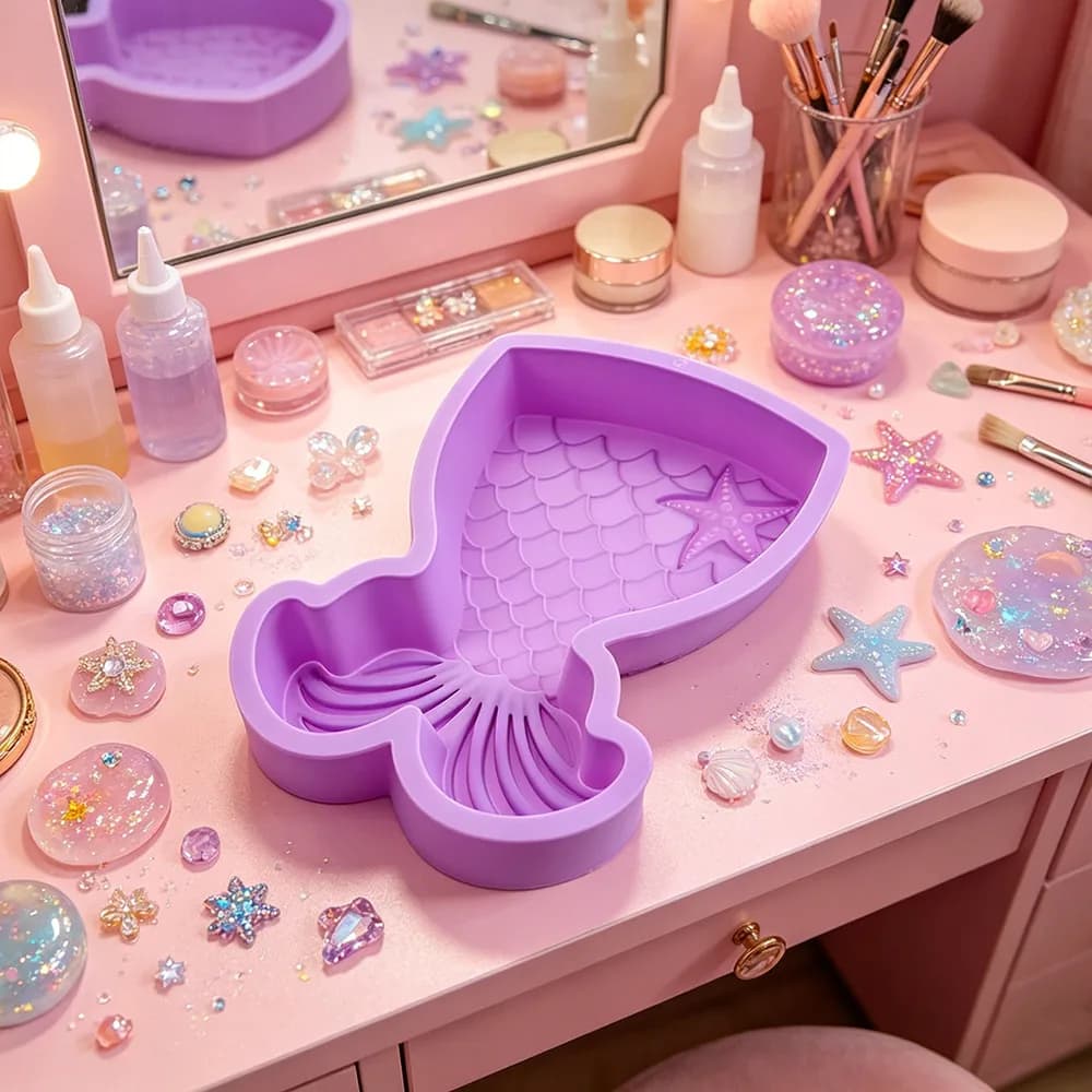 Stampi in Silicone a Forma di Coda di Sirena per Decorazione Torte, Gelatina, Zucchero, Cioccolato, Fondente, Pasta, Argilla, Caramelle, Cubetti di Ghiaccio