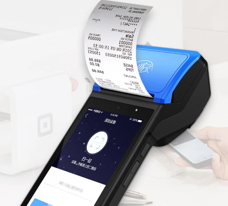 Android 12 Macchina terminale POS mobile portatile da 5,5 pollici a prezzo di fabbrica economico 4G NFC Card Pos