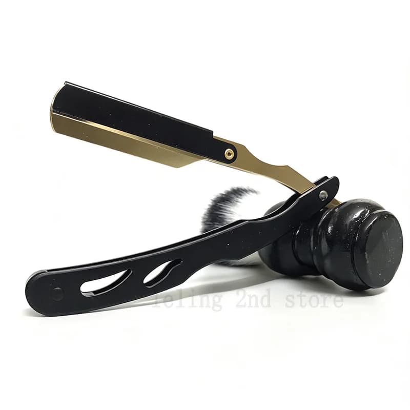 Professional Stainless Steel Straight Blade Razor, Sharpened, for Barbiere, Foldable, Gift for Shaving and Bearing