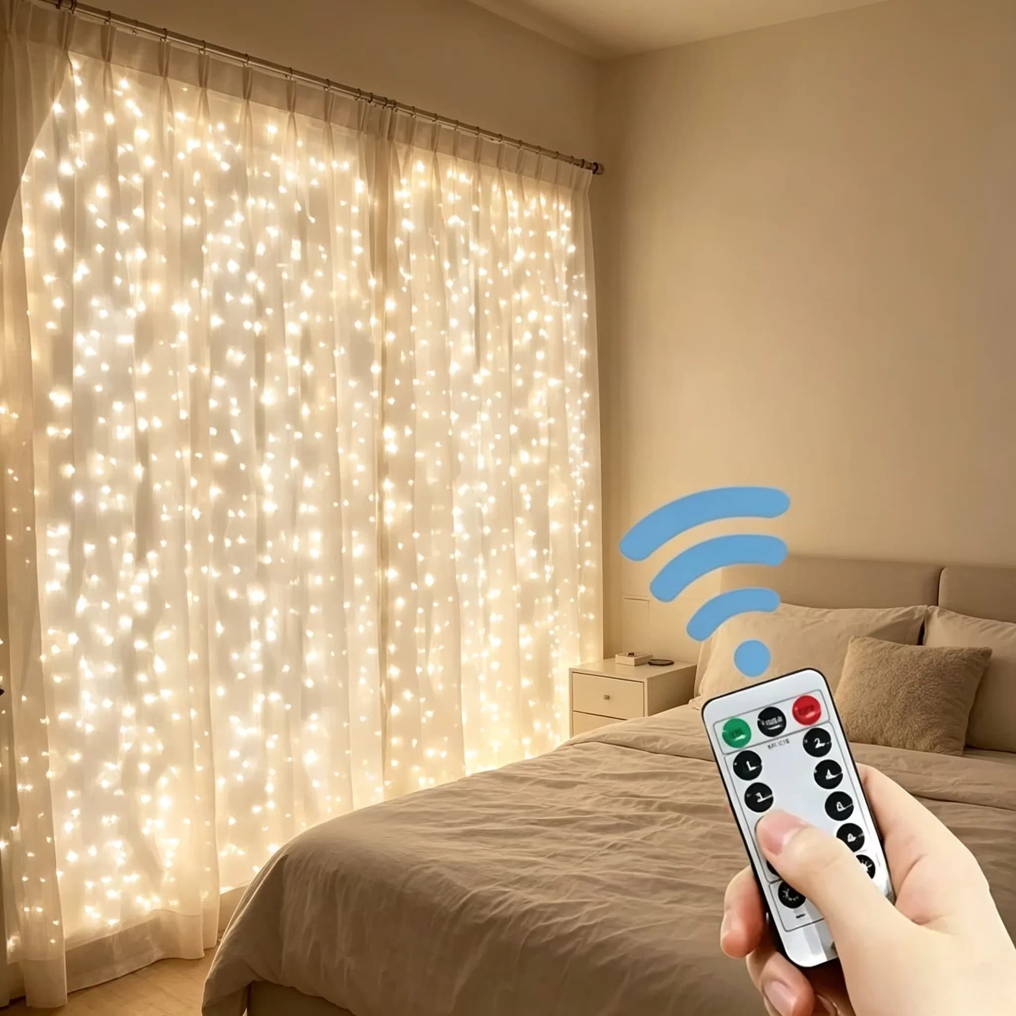 USB Remote LED Curtain Lights 2026 Christmas Wedding Fairy String Garland for Bedroom Home Decor