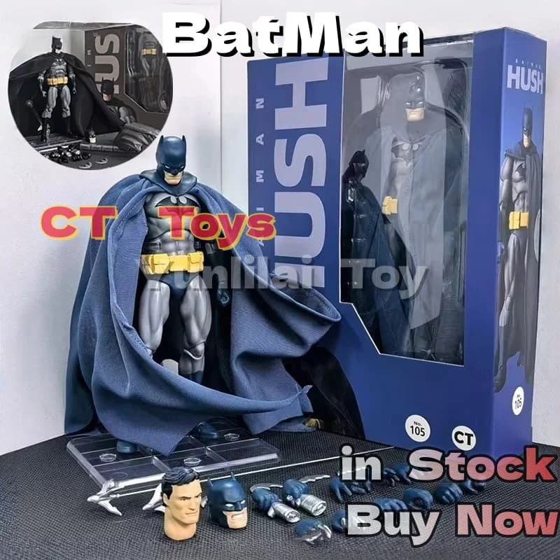CT Toys Batman Mafex 126 Action Figure Blu Scala 1/6 DC HUSH SHF Statuetta da Collezione Anime per Bambini e Collezionisti Regali di Natale