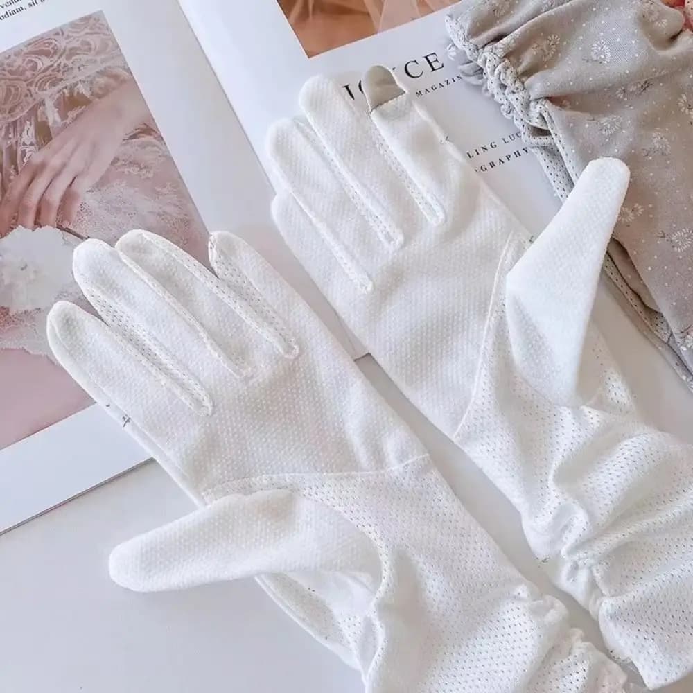 Guanti estivi traspiranti da donna, anti-UV, a media lunghezza, con protezione solare, guanti lunghi e comodi per ciclismo e guida
