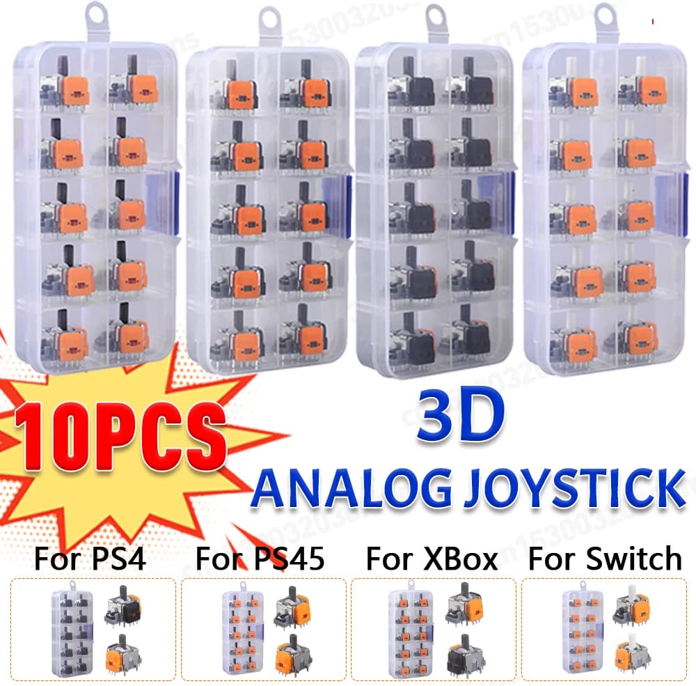 Joystick analogico 3D di ricambio da 10 pezzi per PS5/PS4 Hall elettromagnetico One Controller ThumbStick parti di riparazione accessori 2024