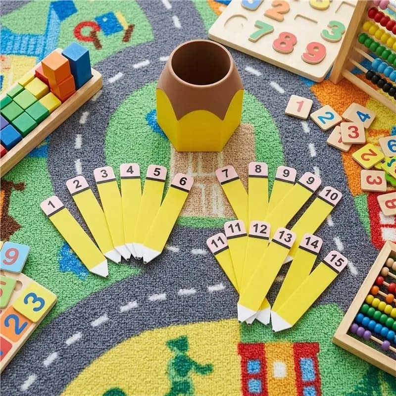 MACH-Learning Games For Kids, Pencil Number Counting Set, Number Matching Set 1-30 For Sequencing, Matching Classroom Draws