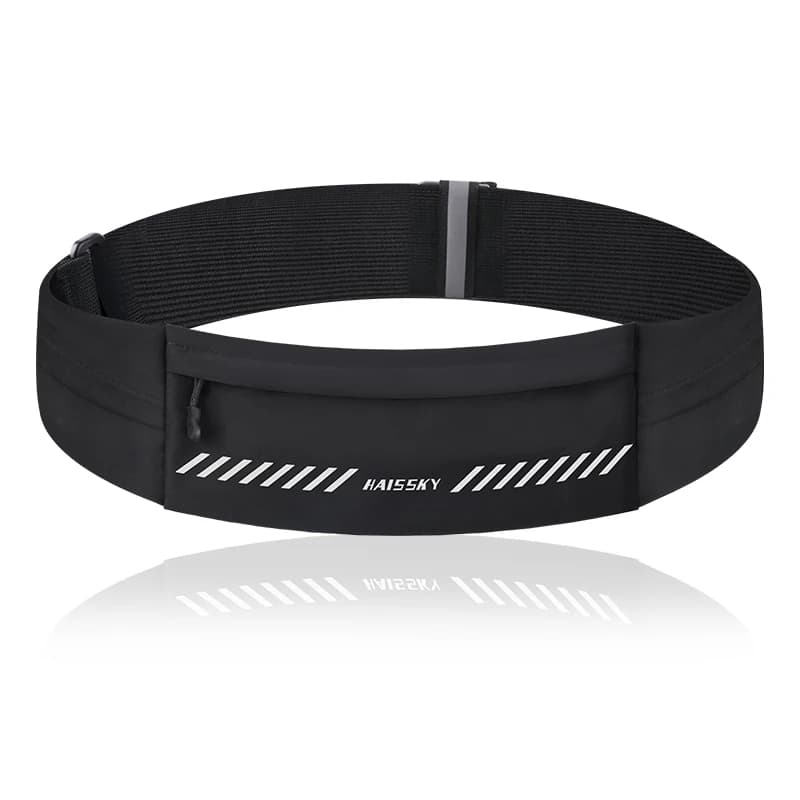 HAISSKY Cintura con cerniera Borse da corsa Uomo Donna Sport all'aria aperta Cintura elastica riflettente Marsupio per iPhone Samsung Xiaomi