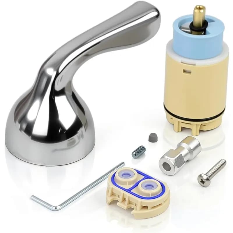 AWAH RP74148 Maniglia a leva in metallo RP70538 Kit cartuccia - Per rubinetti monocomando per vasca e doccia della serie Delta Foundation