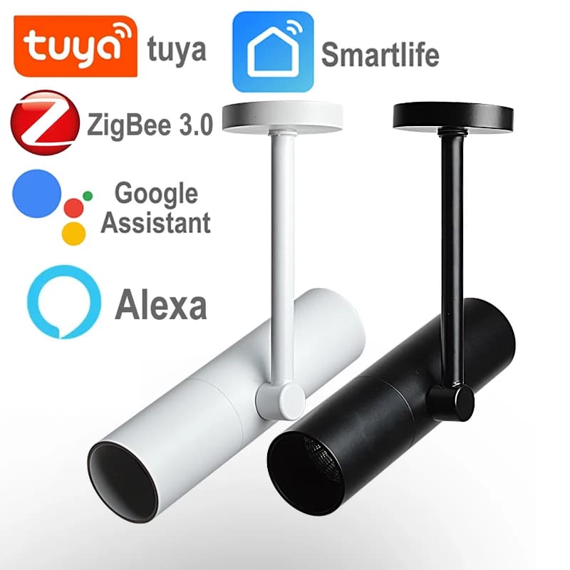 Zigbee Tuya Smart Led Track Lights Dimmable Spot Led Spotlight Smart Home Alexa Assistant Ceiling Surface Mounted Wall Lamp
