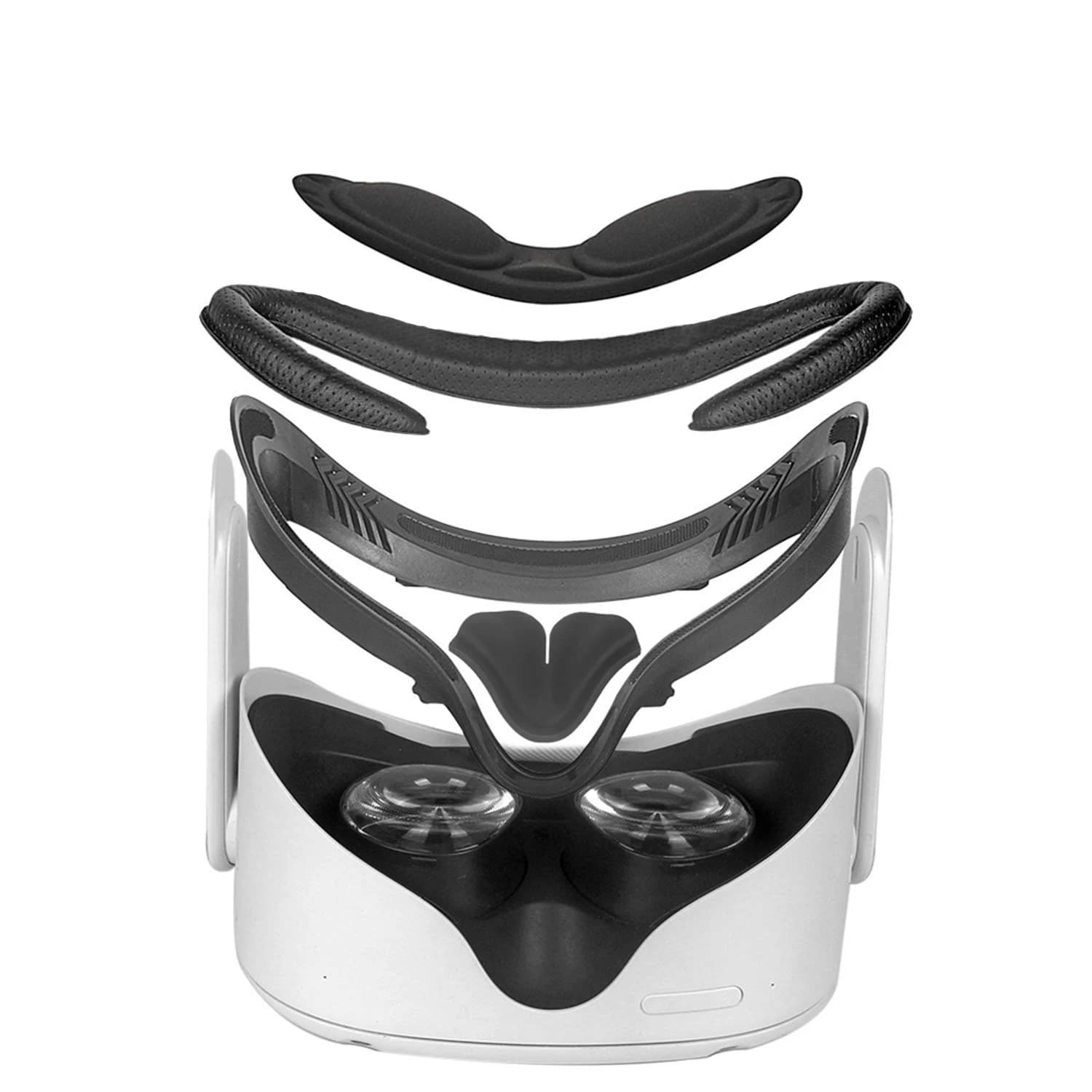 Per Oculue Quest 2 VR Sostituzione Maschera per gli occhi Supporto per interfaccia facciale Copertura per il viso in schiuma di pelle PU per Meta Oculus Quest 2 Accessori