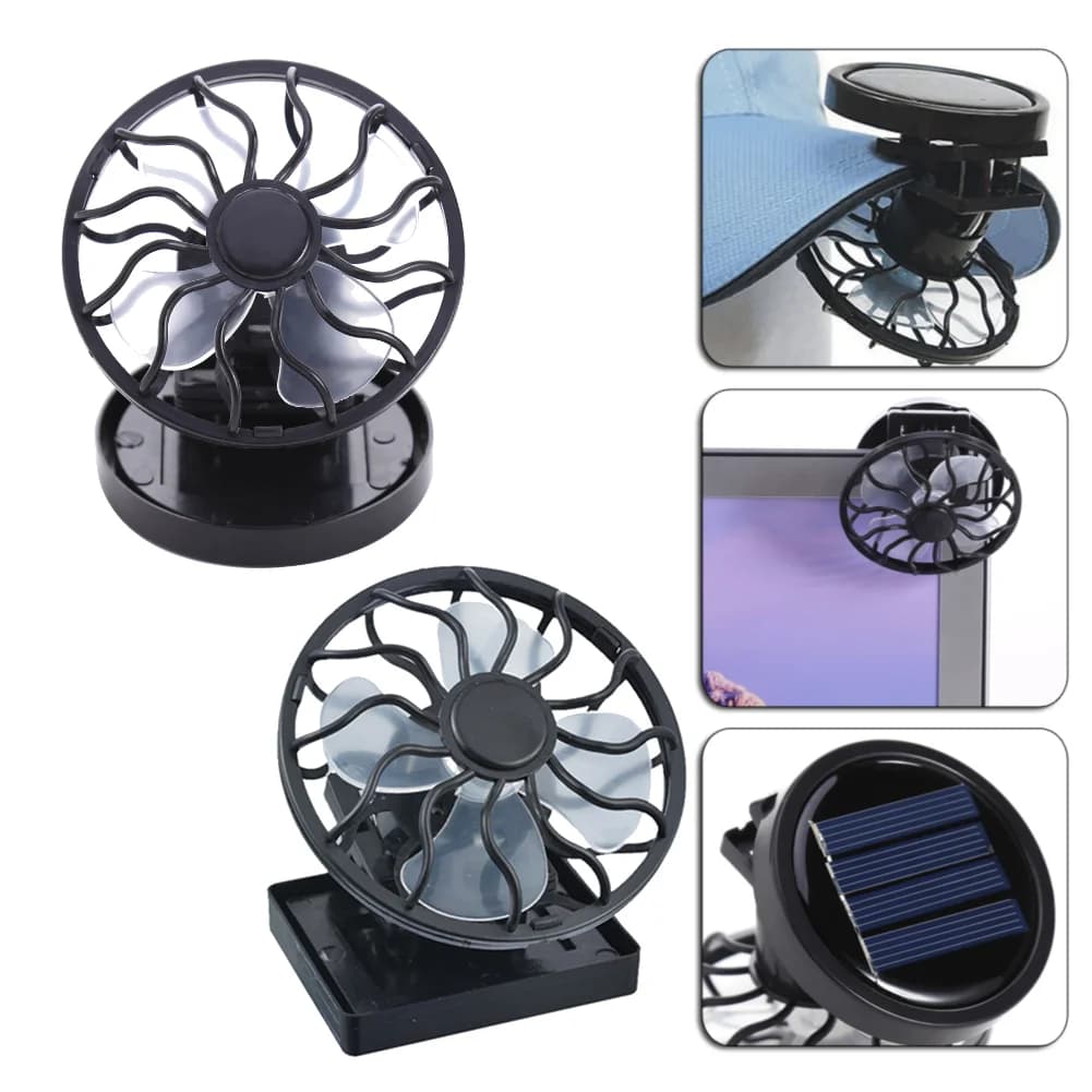 Ventola a energia solare a Clip ventola di raffreddamento del pannello di energia solare raffreddatore d'aria estivo portatile per viaggiare arrampicata sulla pesca