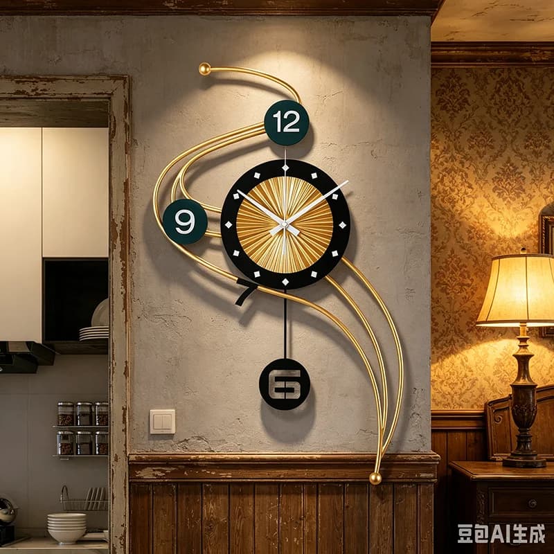 Save Space Interior Clock Wall Fashion Chinese Style Luxury Design Nordic Wall Watch Accent Orologio Da Parete Home Furniture