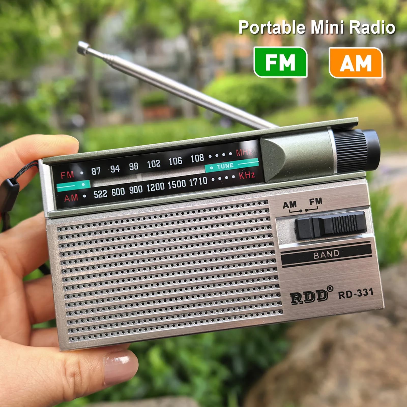 Portable FM AM Radio Mini High Sensitivity Retro Radios with Retractable Antenna 3.5mm Headphones Jack Rechargeable Vintage Rad