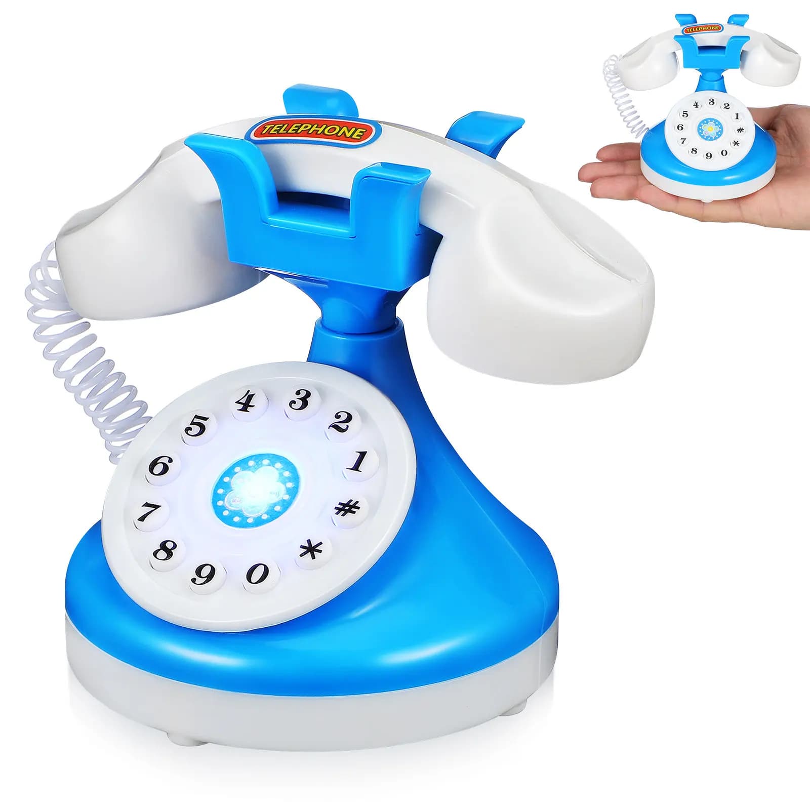 Realistic Mini Telephone Prop for Children Imaginative Play Toddler Phone Educational Pretend Play Phone for Kids Portable