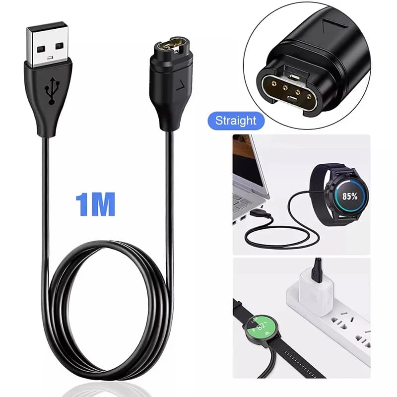 Watch Charging Cable For Garmin Fenix 7 7S 7X 6 6S 6X 5 5S 5X Forerunner 945 935 245 255 USB Dock With Dust Plug Cover Accessory