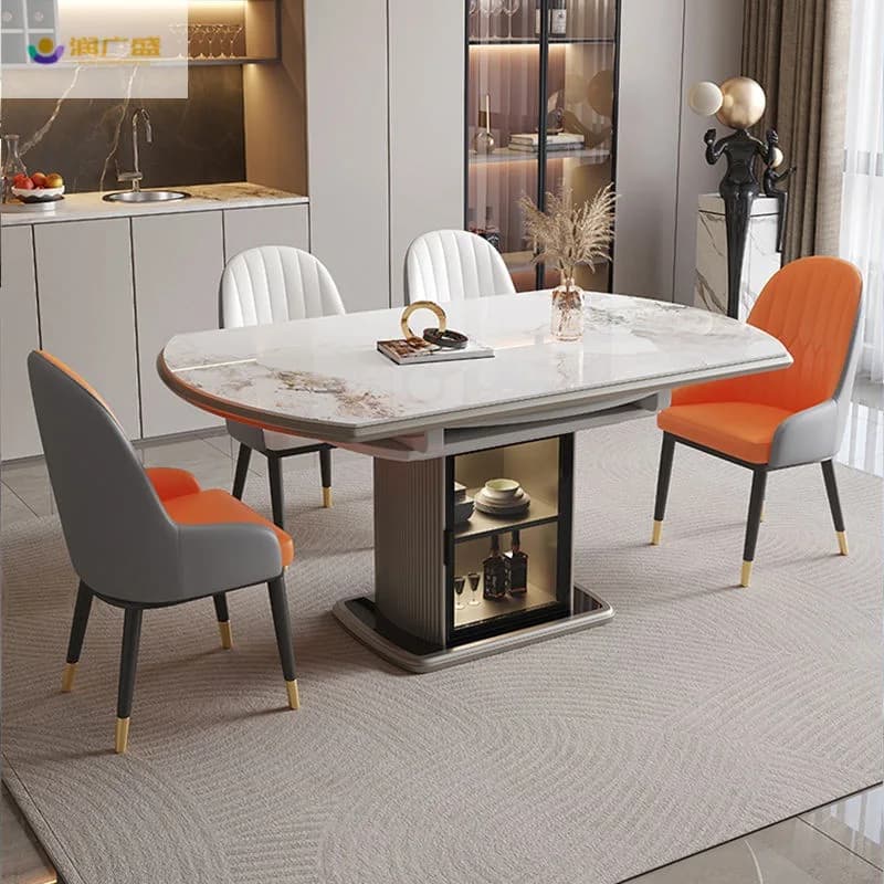 Soggiorno Tavolo da cucina Party Tavolo da pranzo pieghevole di lusso unico antiscivolo Salone rotondo Moderno Tavoli Da Pranzo Mobili per la casa
