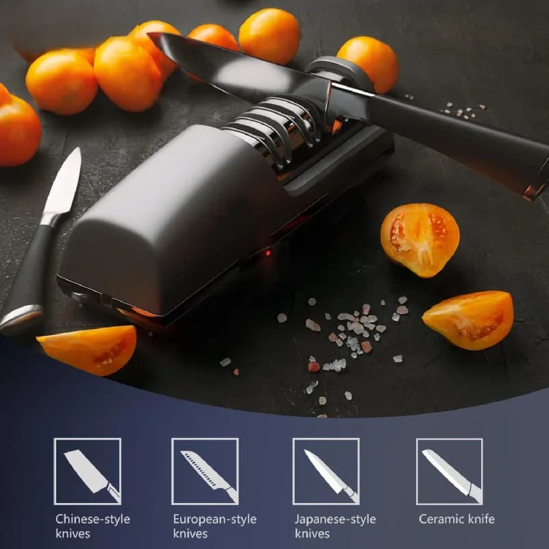 Electric Knife Sharpener, 3-Stage Professional Sharpening System for Kitchen Chef and Home Use Knives