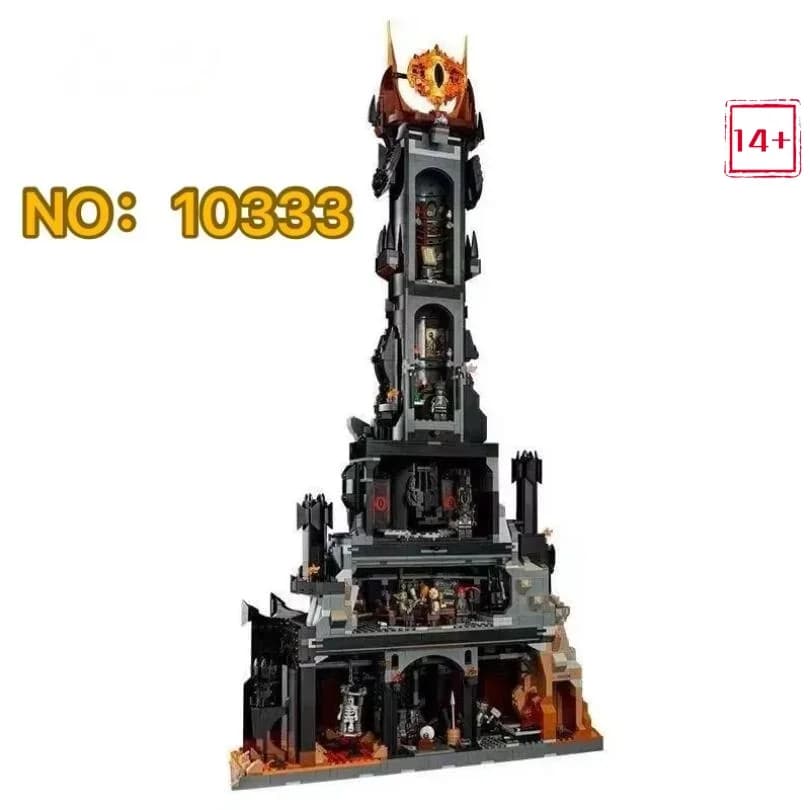 2026 Trendsetter: 5471PCS Large Black Tower with Evil Eyes – Aesthetic Building Kit for Home Decoration, Perfect for Gifts.