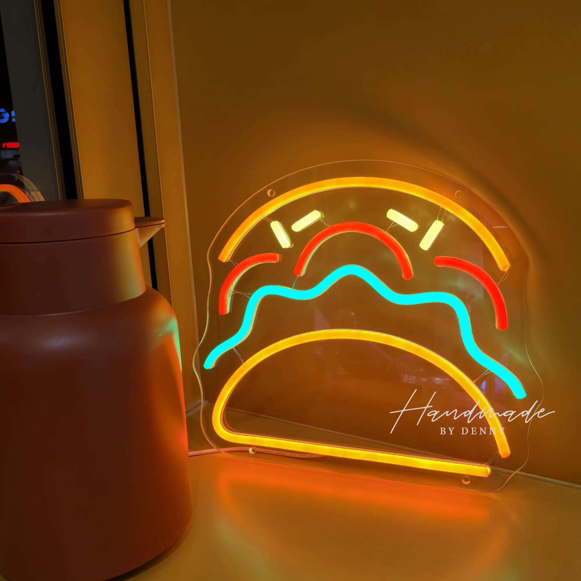 Insegna al Neon LED a Forma di Hamburger, Decorazione da Parete per Negozi, Casa, Fast Food, Ristoranti, Bar, Alimentata tramite USB