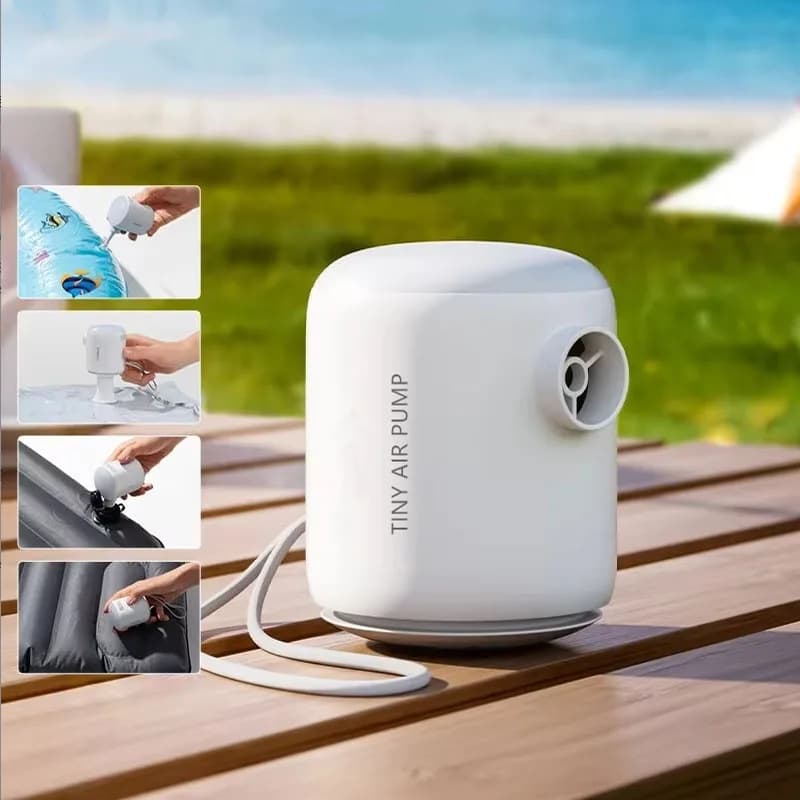 Mini pompa d'aria Pompa di gonfiaggio elettrica portatile per materassi ad aria Gonfiare letti sgonfiabili Anello da nuoto Pompa da campeggio esterna