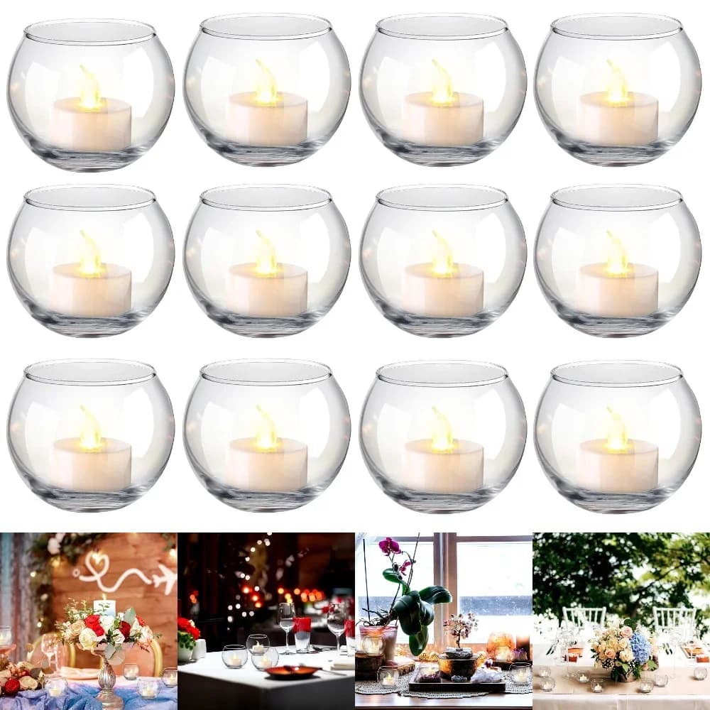 6/12 pezzi moderno semplice nordico portacandele votive in vetro trasparente candeliere tealight per decorazioni per la doccia di nozze a casa
