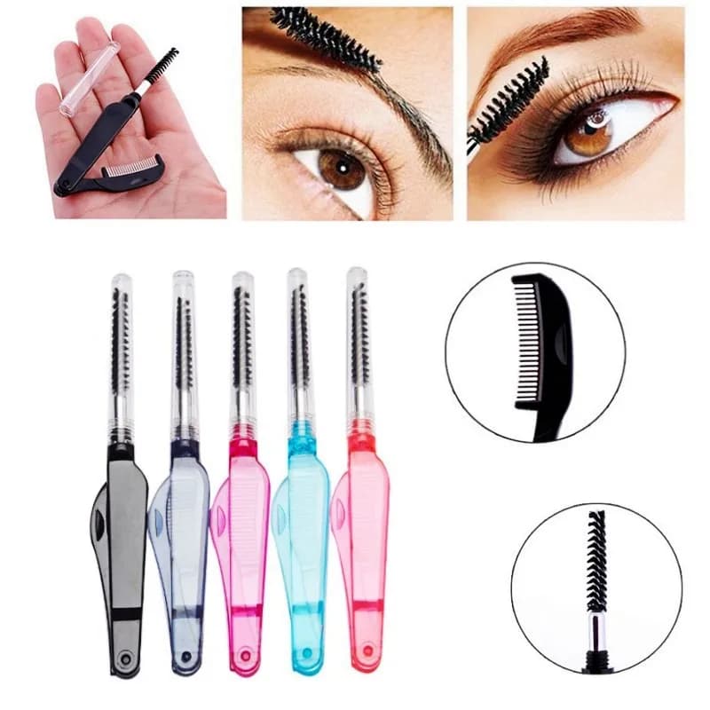 Set of 5 Double Eyelashes and Eyebrows, Mascara Brushes, Makeup Accessories