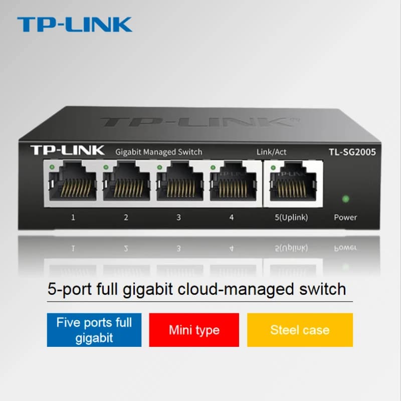 Switching cloud TP-LINK TL-SG2005 Gestione rete Web Gigabit completa a cinque porte Switch di gestione cloud Splitter cavo di rete