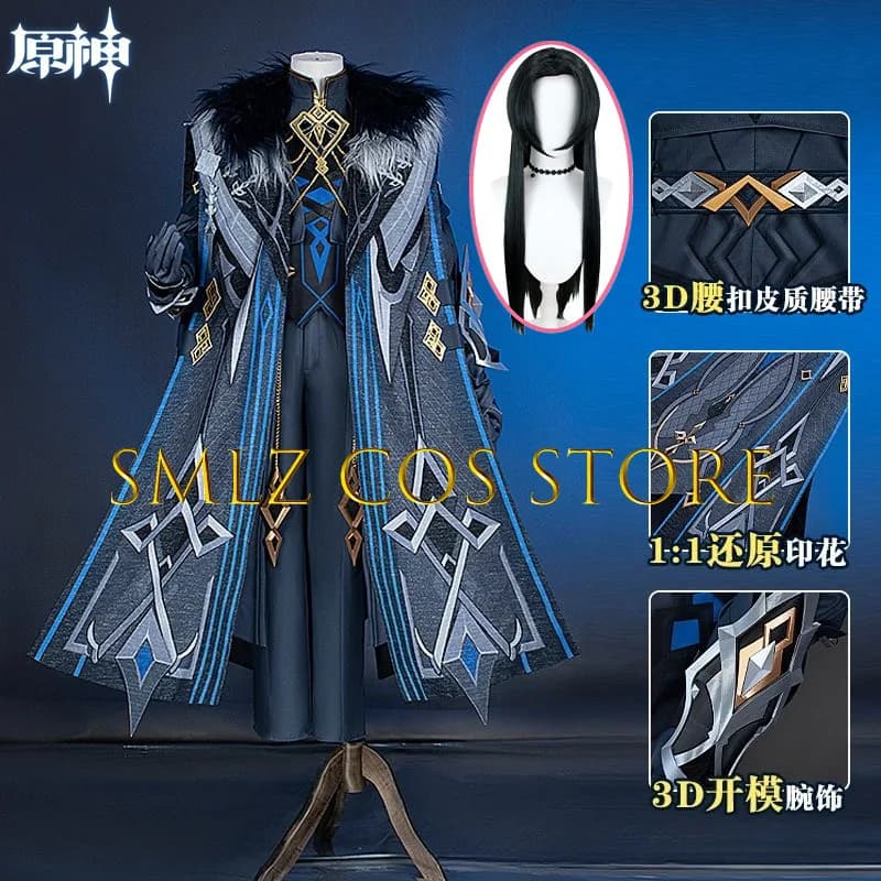 II Captain Cosplay Costume Genshin Impact Game Captain Cosplay Thrain Sentinel Knight Uniform Costume Mantle Dress for Man
