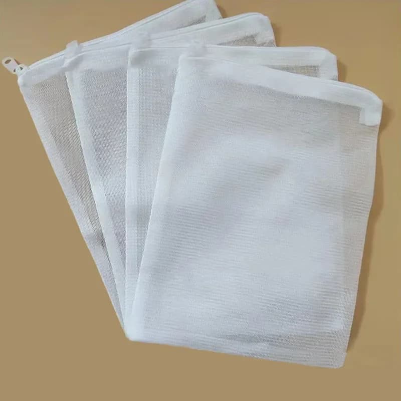 5 pezzi borsa a rete con filtro a foro denso borsa a rete stagno per acquario per bio palla supporti in carbonio borsa di isolamento per acquario