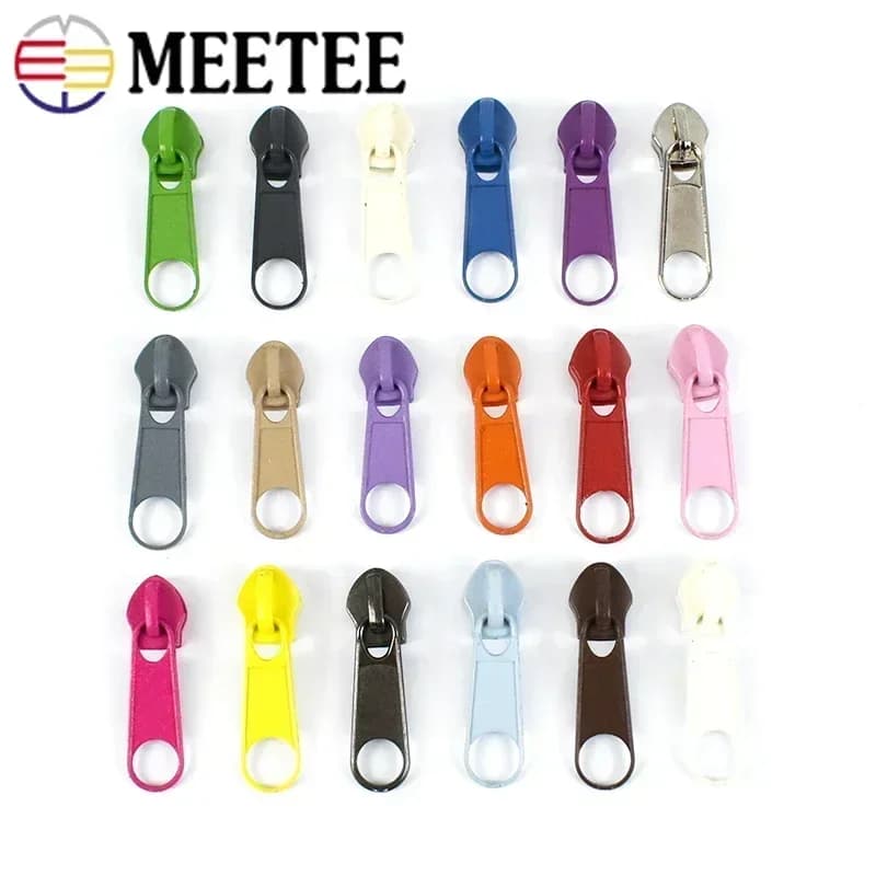 10/20/50 pezzi 3 # 5 # Meetee Rainbow Nylon Zipper Slider Zaino Giacca Zip Teste Kit di riparazione estrattore cerniera decorativo Accessorio per cucire