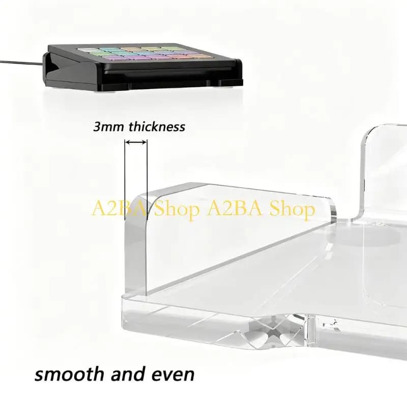 A2BA Transparent / Black Acrylic Mounting Base For Stream Deck 2 Modern Desktop Stand High Gloss