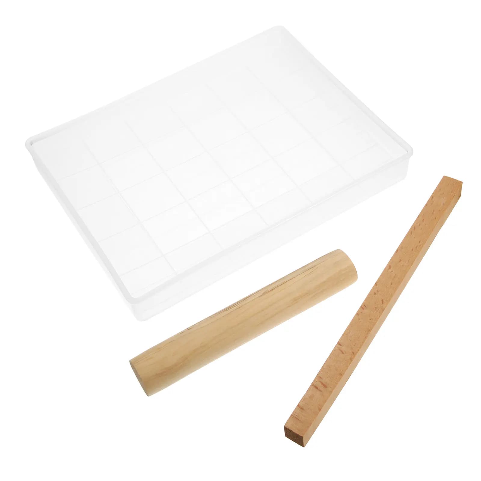 Set di Stampi per Nougat Riutilizzabili Antiaderenti in Legno e Plastica, Utensili per Pasticceria, Piastra di Raffreddamento, Accessori per Dolci Multifunzione