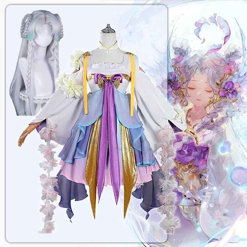 Honor of Kings Dolia Sirena Nuova pelle Cosplay Dreamy Lolita Dress Parrucca Accessori Halloween