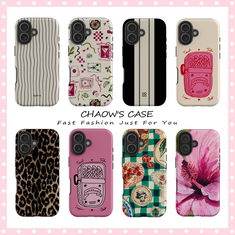 Nuova custodia per telefono CHAOW Ins Style TD alla moda per iPhone 17 16 15 14 13 12 11 Pro Max Air Plus, cover posteriore di lusso a doppio strato
