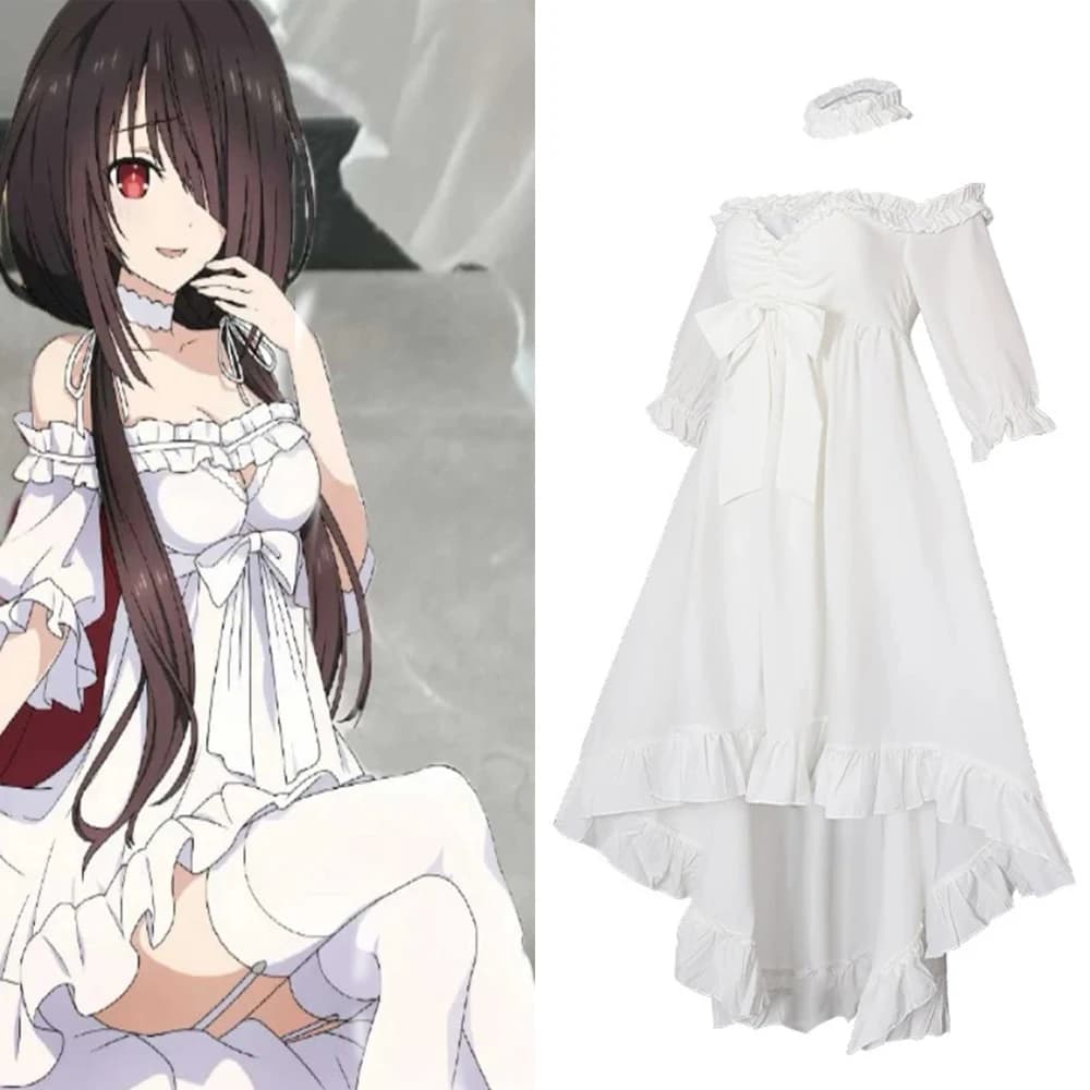 2025 Lolita Anime Tokisaki Kurumi Costume Cosplay Data Un Abito uniforme dal vivo Incubo Halloween Gioco di ruolo Abbigliamento per spettacoli teatrali