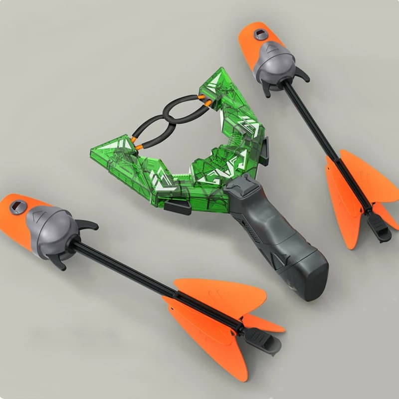Strumento giocattolo con freccia in schiuma potente fionda a LED in plastica EDC portatile creativo per esterni