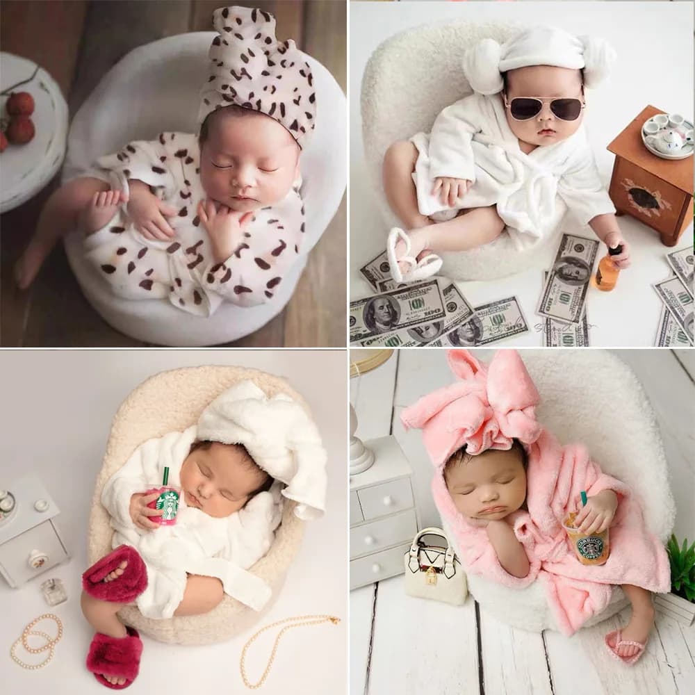 Unisex Baby Photo Shoot Set Newborn Bathrobe Pajamas Studio Photography Costume