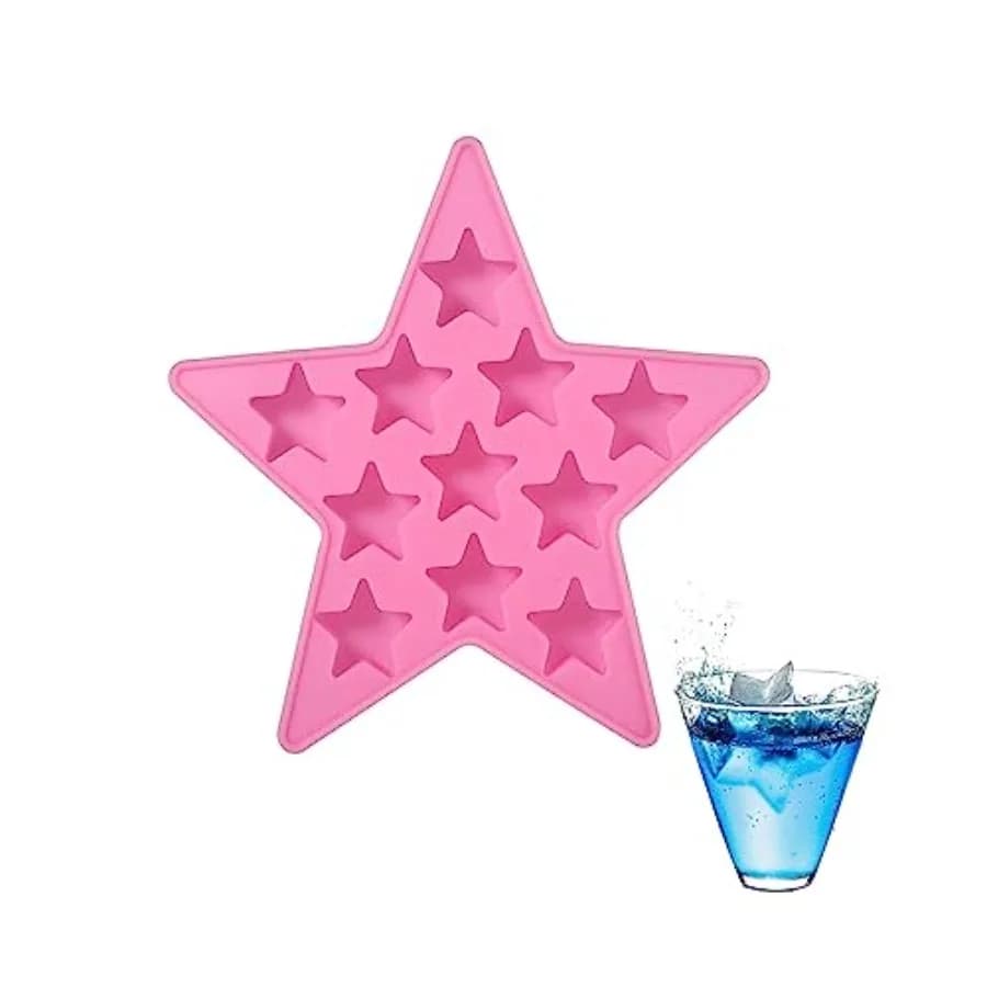 Vassoio per cubetti di ghiaccio in silicone fresco a forma di cinque stelle Strumenti per la creazione di stampi per congelamento Vassoi per ghiaccio con pentagramma Club Bar Party per torte Caramelle Cioccolato