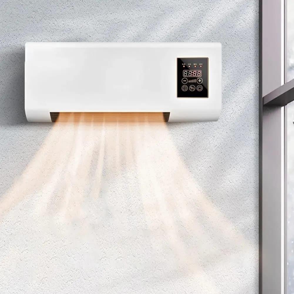 2025 Nuovo modello Riscaldatore per camino elettrico con elemento riscaldante PTC Riscaldatore portatile per ventilatore da tavolo a convezione ad aria forzata Mensola elettrica