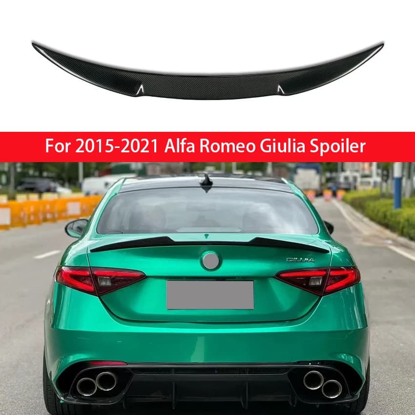 For 2015 - 2021 Alfa Romeo Giulia Spoiler Sedan Rear Trunk Spoiler Boot Wing Carbon Fiber / FRP Car Rear Spoiler Wing Trunk Lip