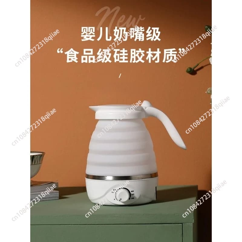 Foldable silicone kettle - portable electric kettle for car, camping, and travel -constant temperature heating for tea and water