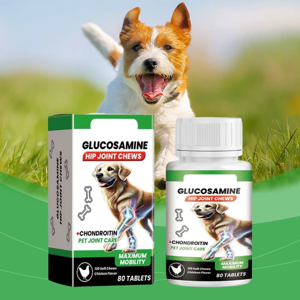 80 Compresse per la Cura delle Articolazioni degli Animali Domestici, Integratore Nutrizionale, Condroitina Masticabile Morbida, Supporto per Articolazioni dell'Anca, Massima Mobilità, Cura delle Articolazioni degli Animali