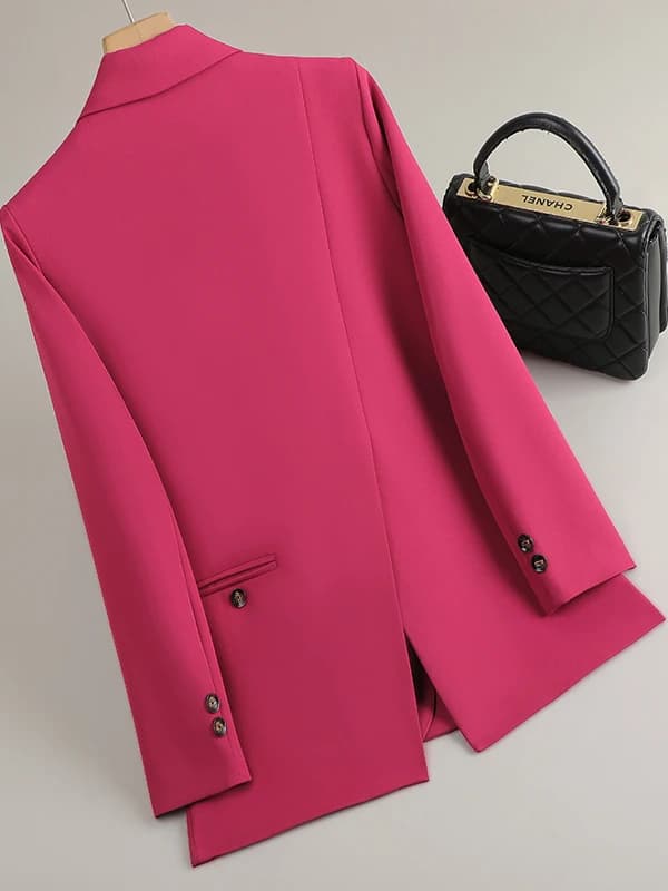 Elegant Double-Breasted Women's Suit Jacket Early Spring New Design Sensation Small Fashionable Split Back Western Clothes