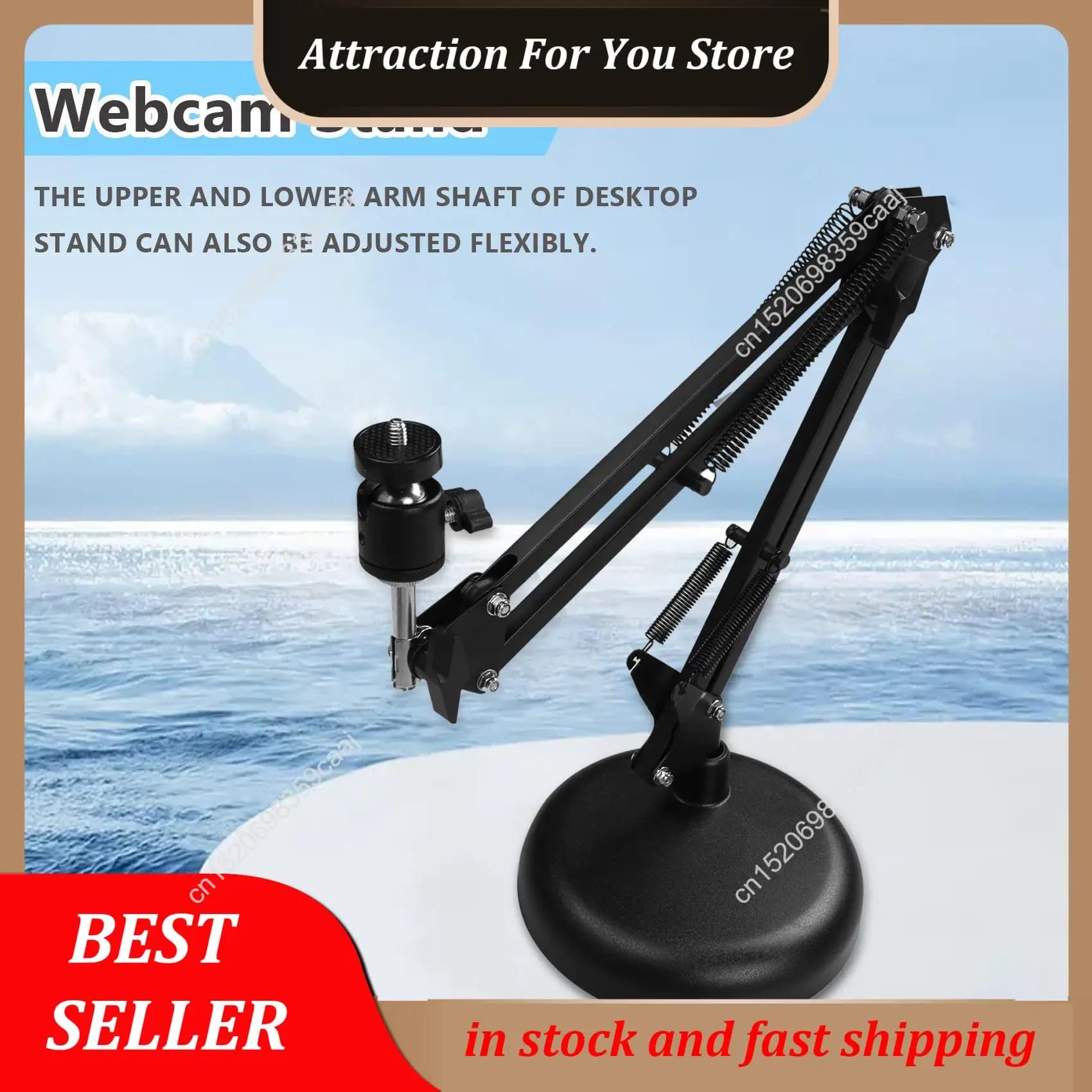 Supporto per webcam di vendita caldo per supporto da braccio a forbice con braccio sospeso da tavolo con base rotonda aggiornata, per webcam Logitech