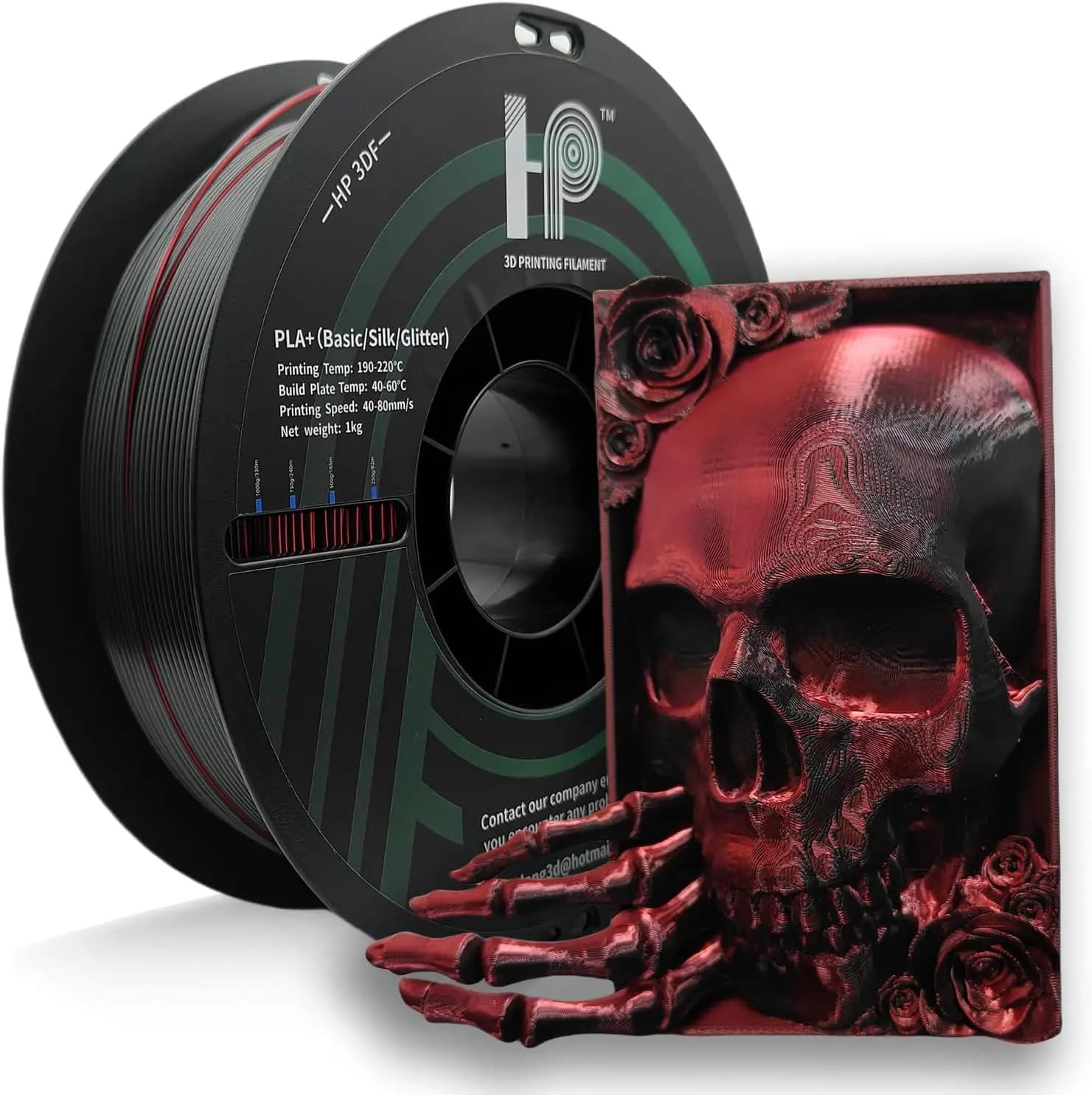 3D Printer Filament, PLA HP3DF filament, dimensional accuracy 1.75 mm +/- 0.02 mm, 1 kg coil (2.2 pounds), suitable for most FDM printers (mistic)