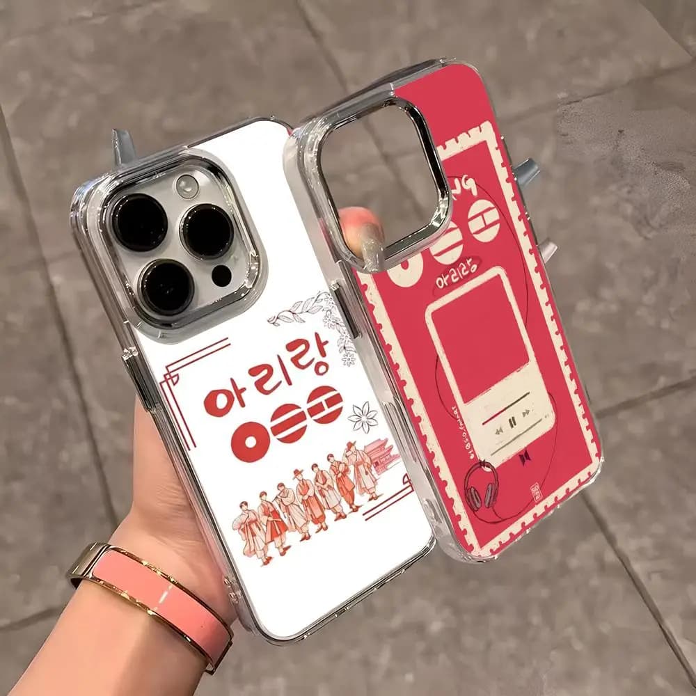 Cute Cartoon BTS LOGO Phone Case For Iphone 17 16 15 14 13 12 11 Pro Max Xr Air Plus Silicone Cover Silver Hard Shell Cover